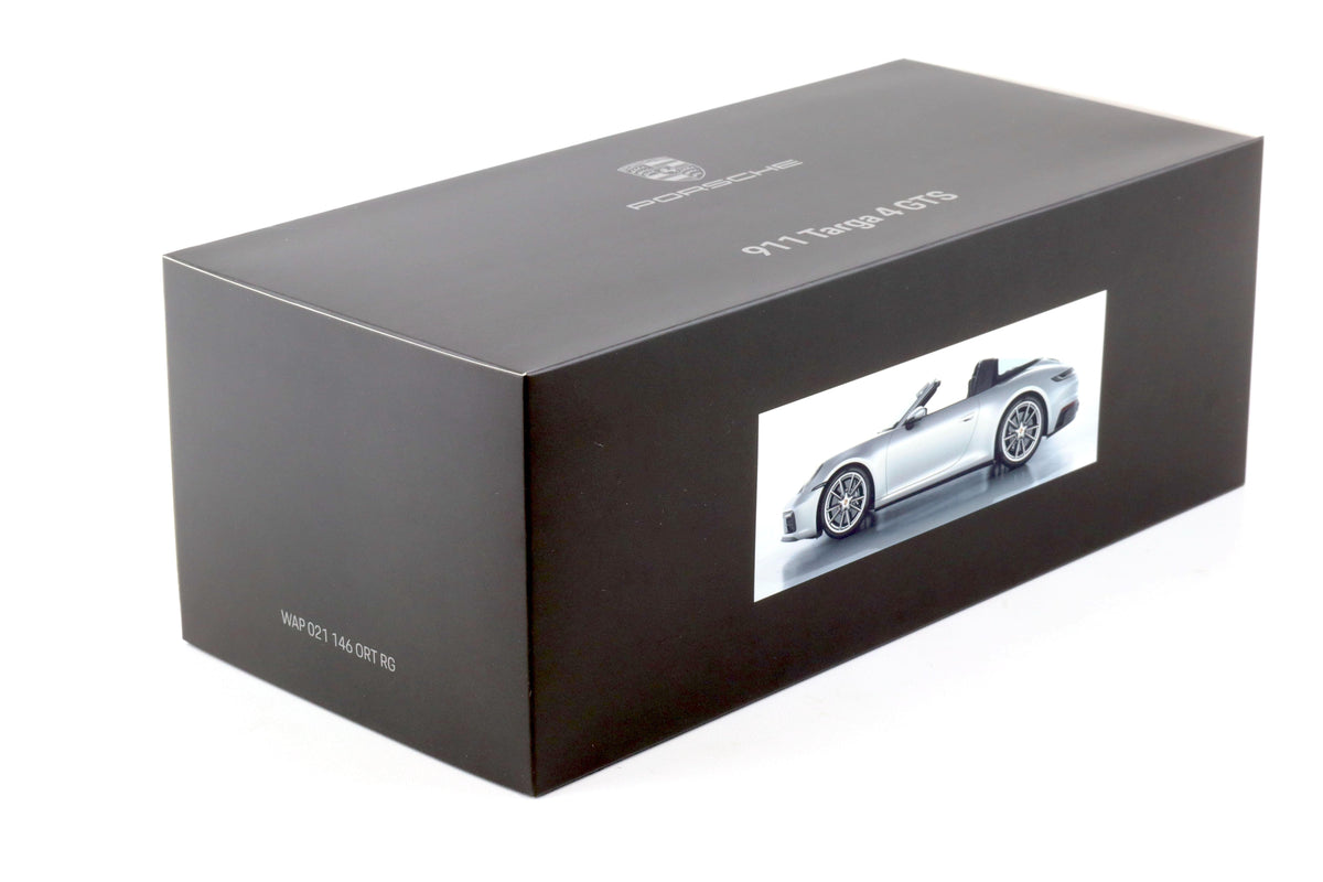 STM Diecast Minichamps 2022 Porsche 911 992 Targa 4 GTS Dealer Edition GT Silver Metallic 1:18 -...