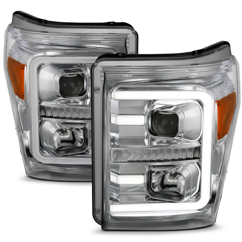 FR SPORT ANZO 11-16 Ford F-250/F-350/F-450 Projector Headlights w/ Plank Style Switchback Chrome...