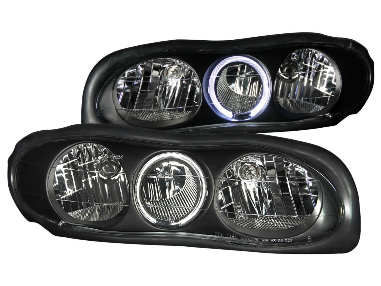 Anzo 1998-2002 Chevrolet Camaro Crystal Headlights w/ Halo Black