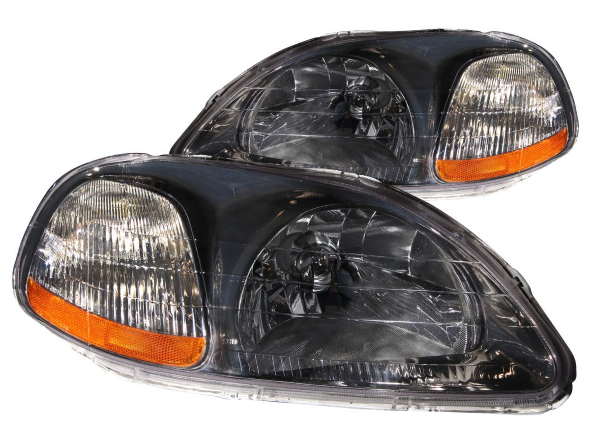 FR SPORT Anzo 1996-1998 Honda Civic Crystal Headlights Gun-Metal Gray