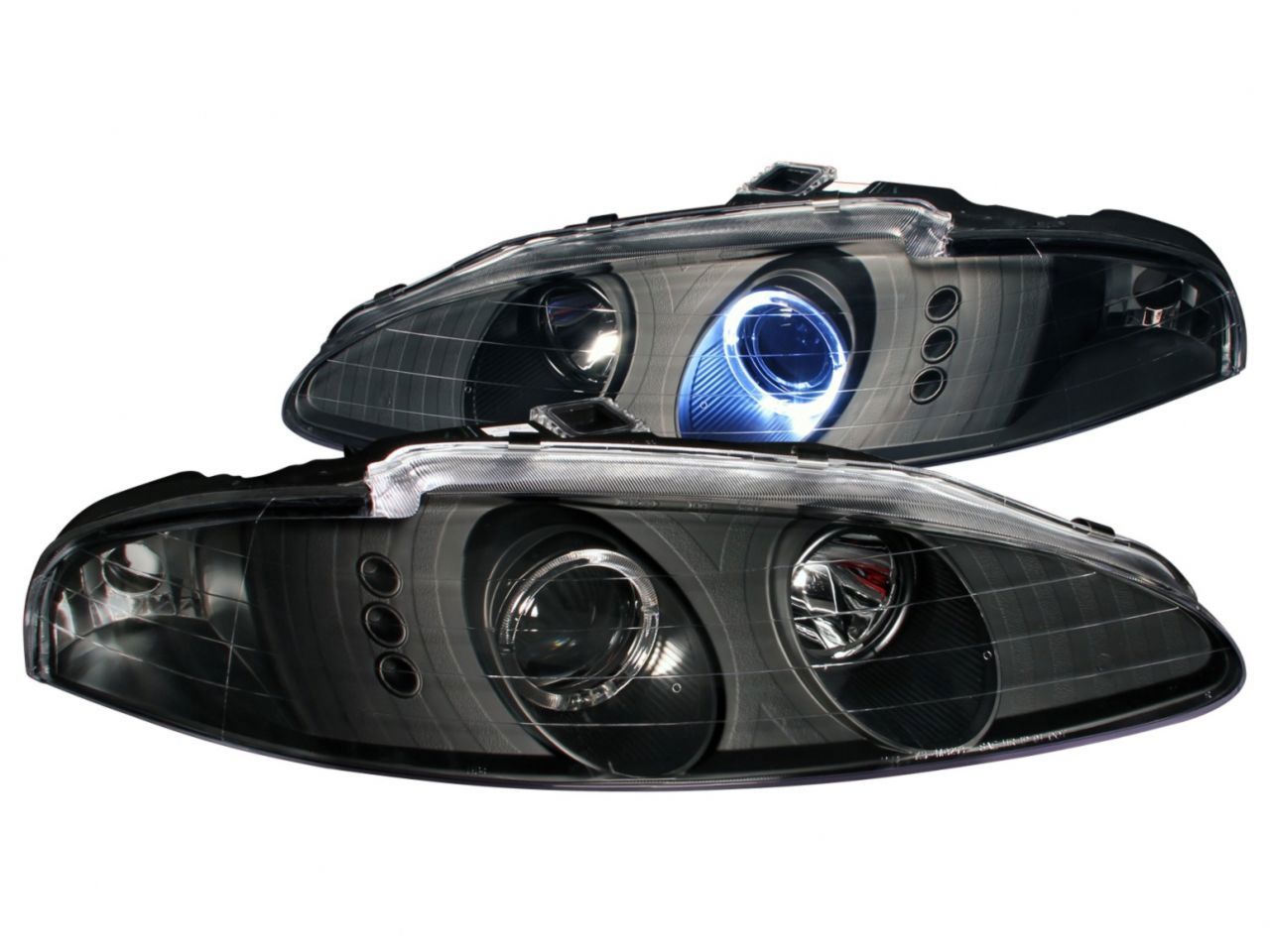 Anzo 1995-1996 Mitsubishi Eclipse Projector Headlights w/ Halo Black G3