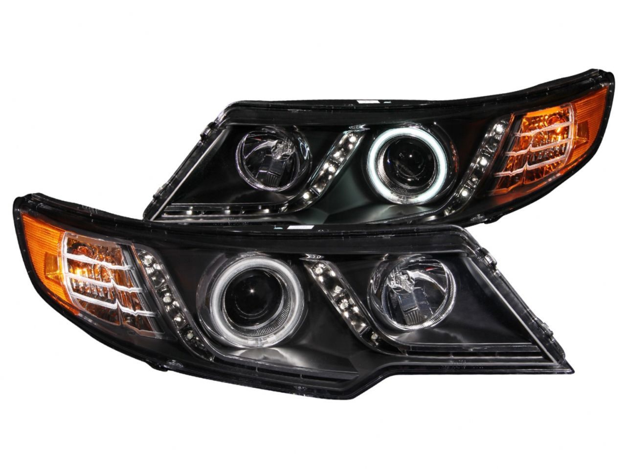 Anzo 2010-2013 Kia Forte Projector Headlights w/ Halo Black (CCFL)
