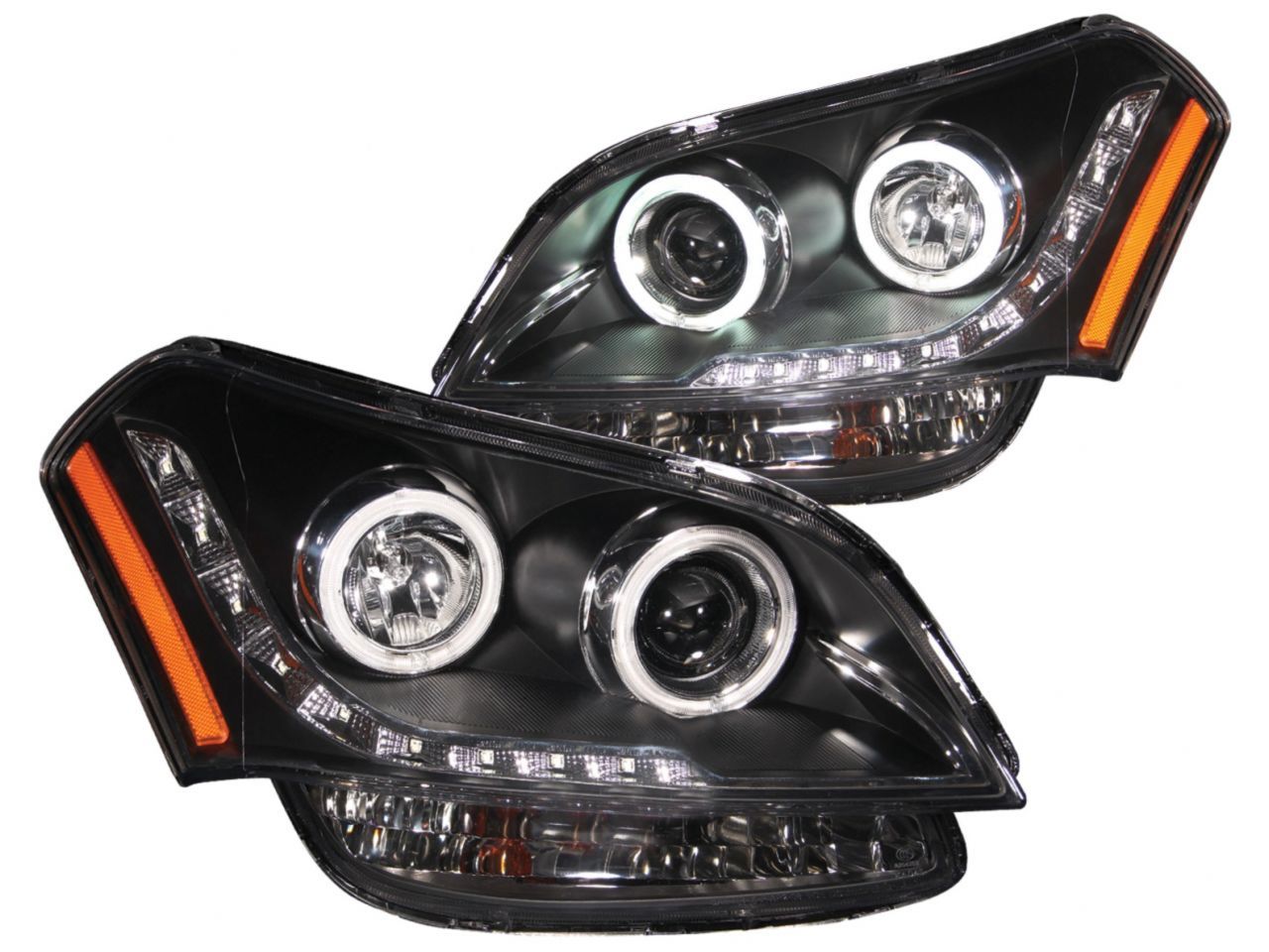 Anzo 2010-2011 Kia Soul Projector Headlights w/ Halo Black (CCFL)