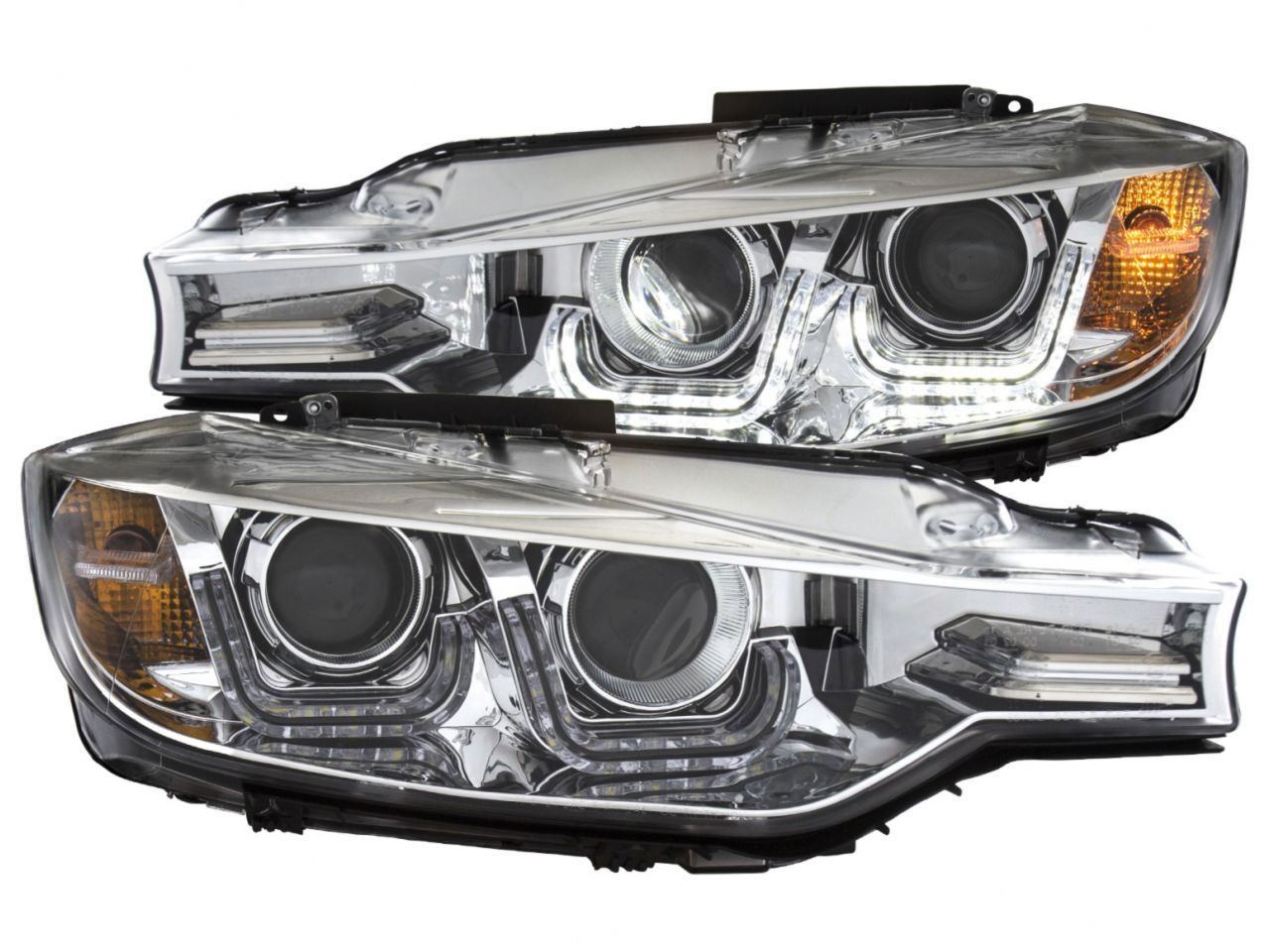 Anzo 2012-2015 BMW 3 Series Projector Headlights w/ U-Bar Chrome