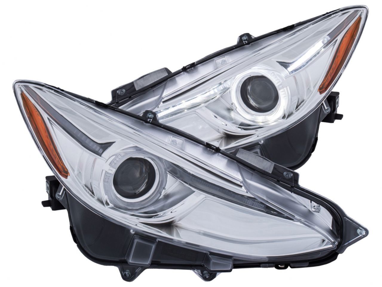 Anzo Projector Headlights With Halo Chrome w/Amber 14-17 Mazda 3