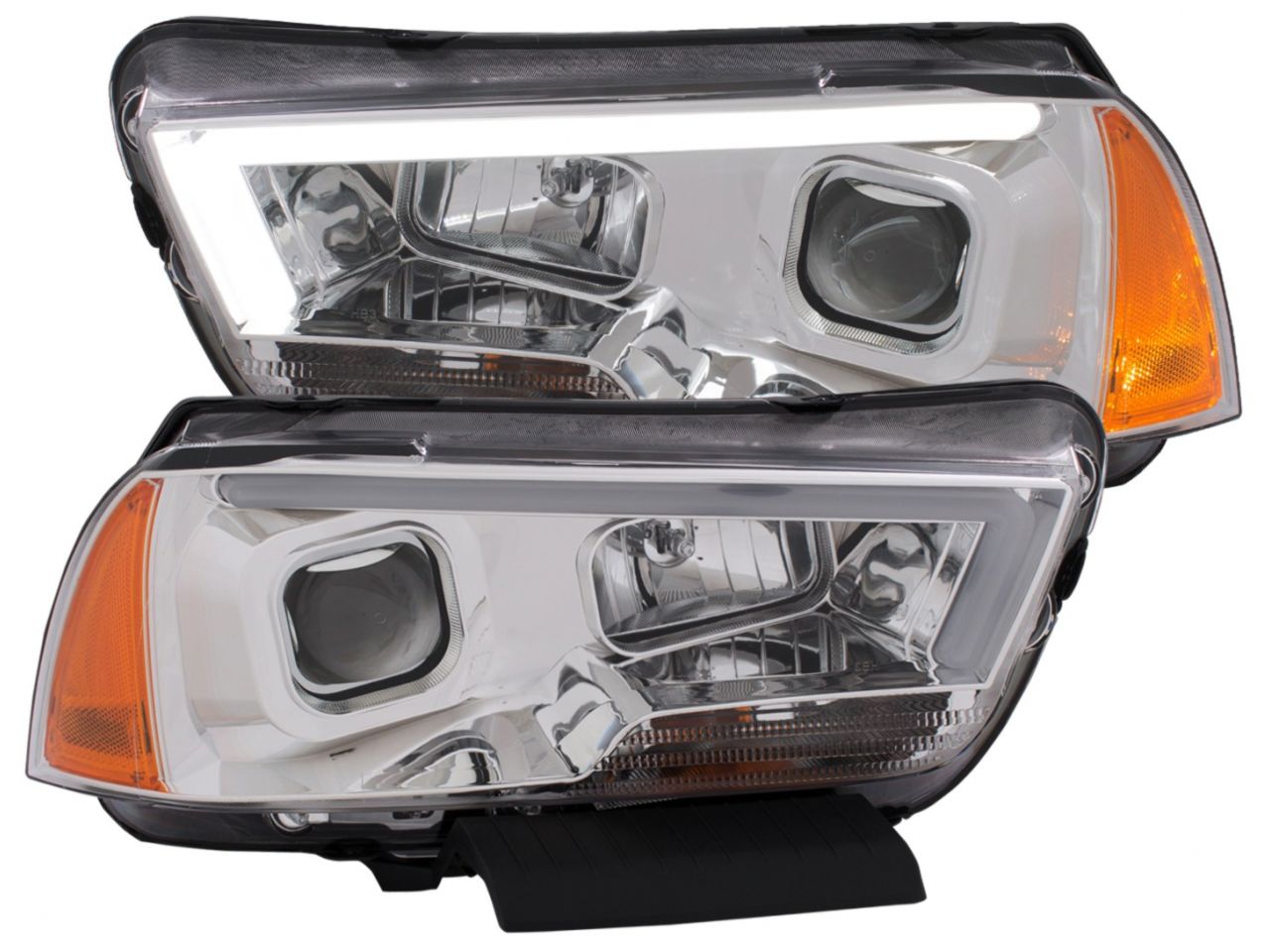 Anzo  11-14 Dodge Charger Projector Headlights w/ Plank Style Design