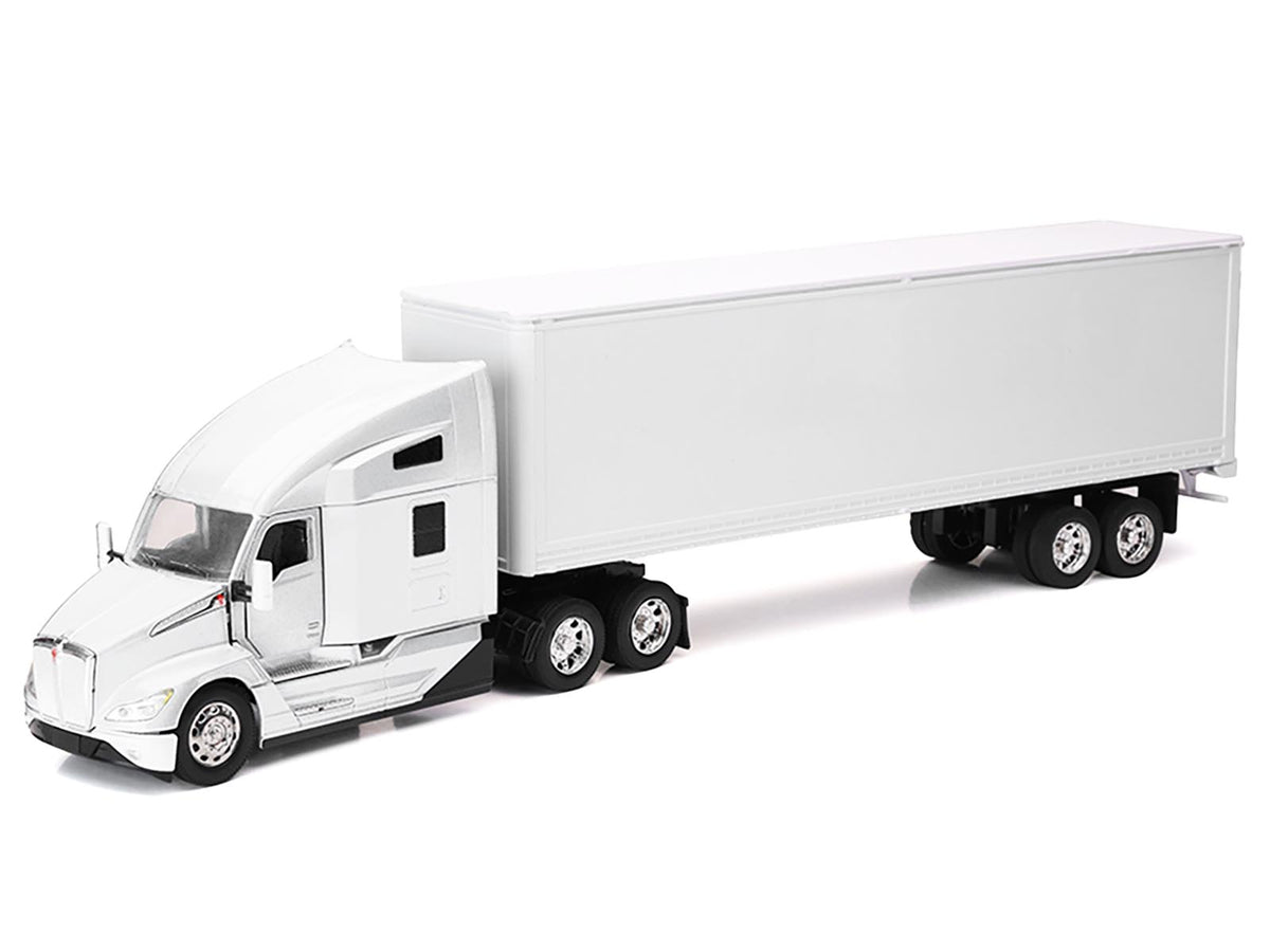 Rapid Vehicles Kenworth T680 Truck White with Dry Van Trailer White "Long Haul Trucker" Series...