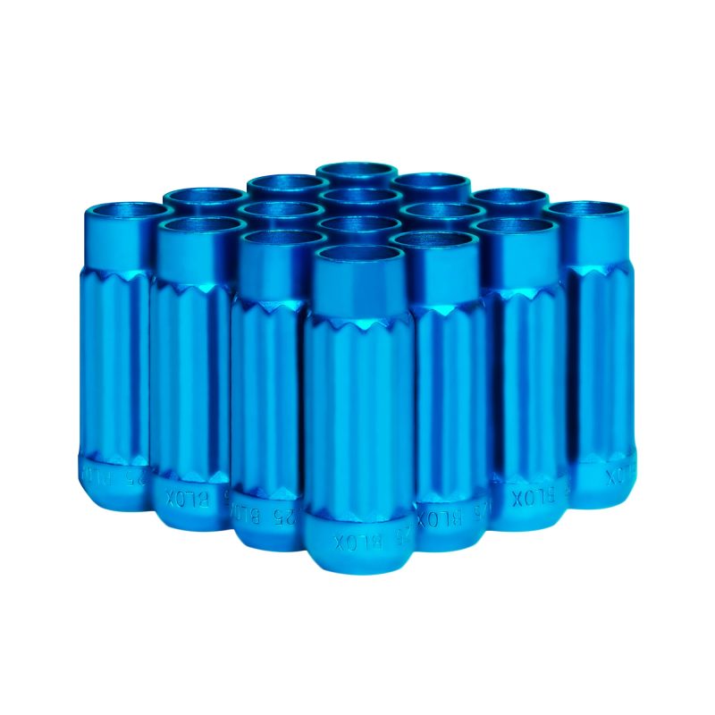 FR SPORT BLOX Racing 12-Sided P17 Tuner Lug Nuts 12x1.5 - Blue Steel - Set of 16 BXAC-00141-BL