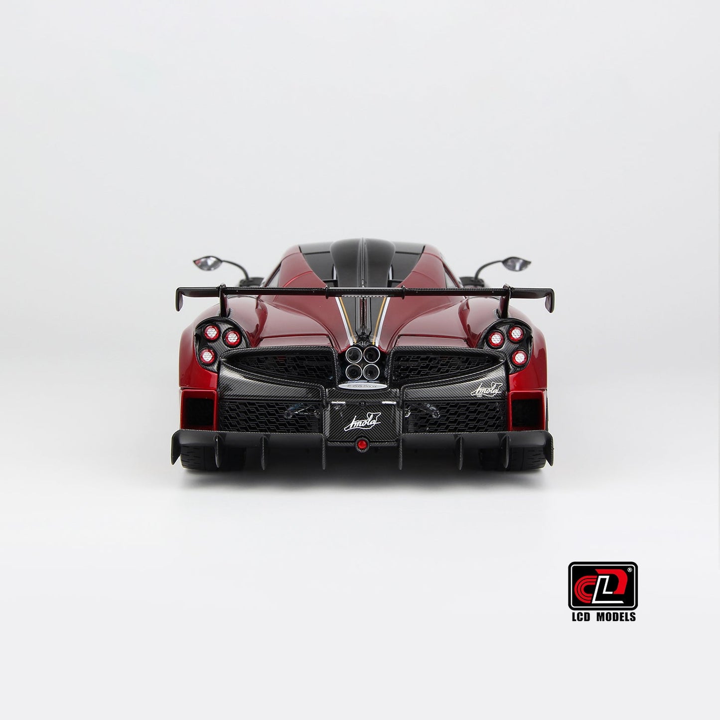 LCD 2020 Pagani Imola Red w/ Gold Wheels 1:18