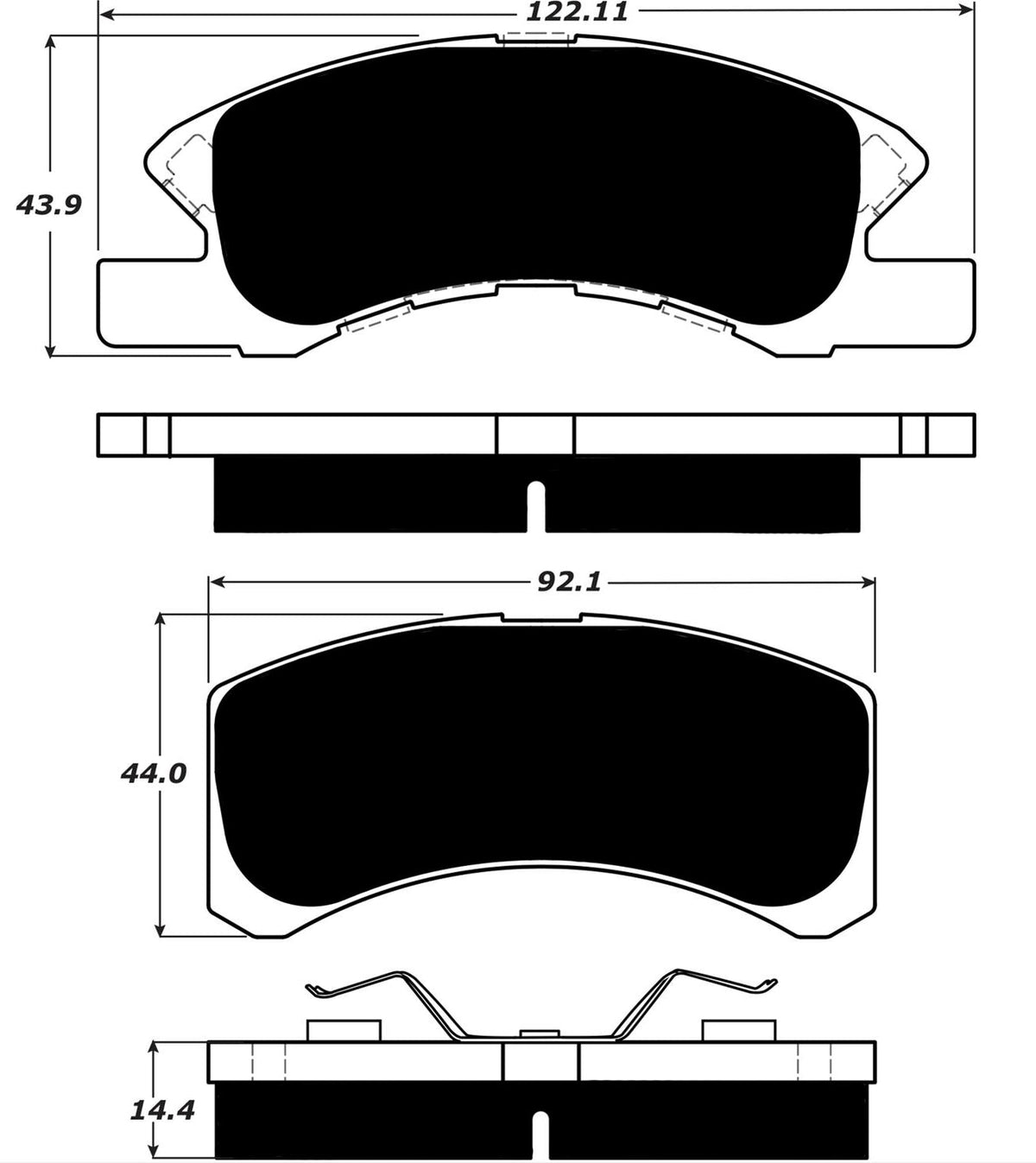 FR SPORT Porterfield Brake Pads for 2016 MITSUBISHI Mirage
