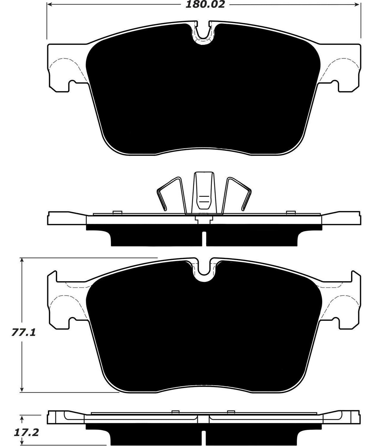 Porterfield Brake Pads for 2017 JAGUAR XE 18"