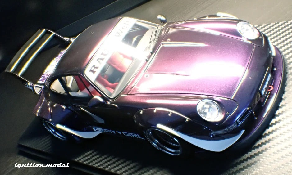 Ignition Model Porsche 993 RWB "Army Girl" Purple Metallic 1:18