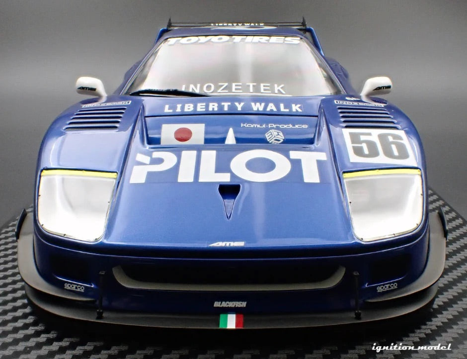 Ignition-Model Ferrari F40 LBWK LB-Works 40 Japan Blue Pilot 1:18