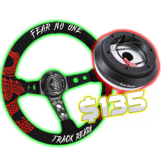 Bull Boost Performance Quick Release Racing Steering Wheel Hub Adapter Bundle Kit