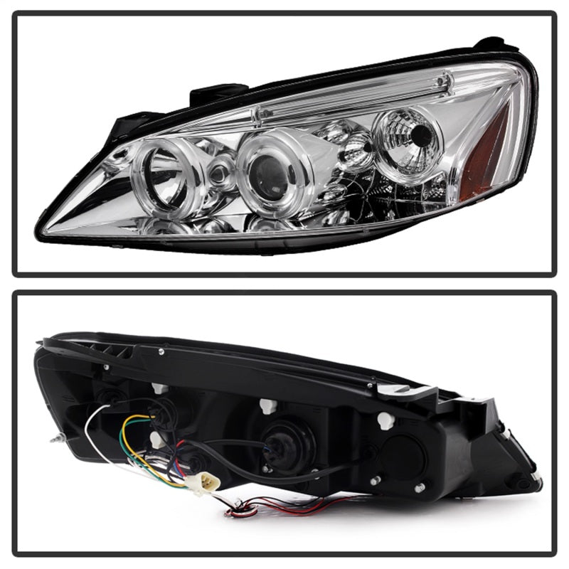 FR SPORT Spyder Pontiac G6 2/4DR 05-08 Projector Headlights LED Halo LED Chrm PRO-YD-PG605-HL-C...