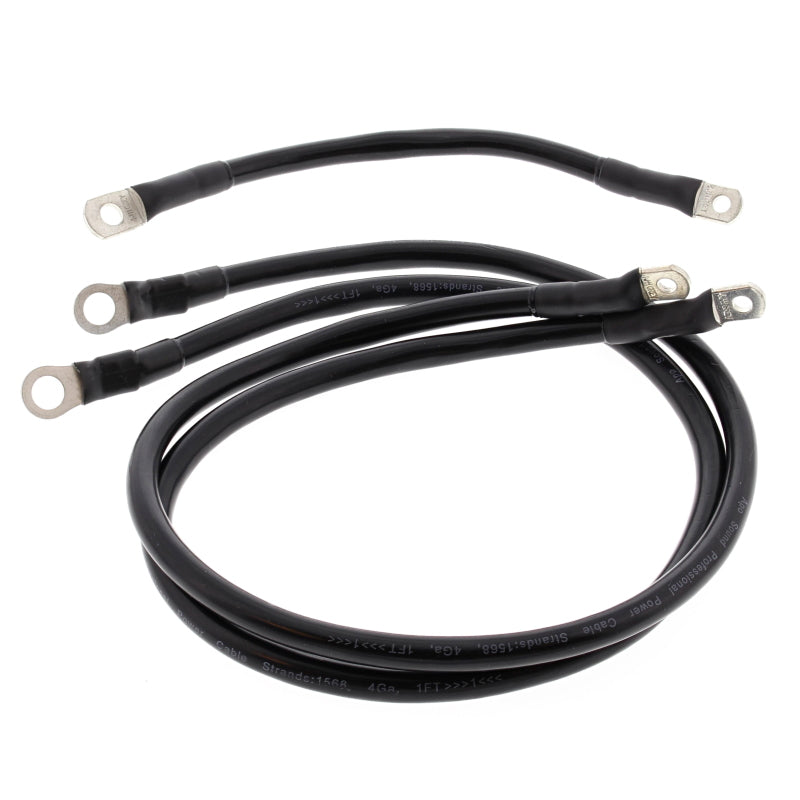 All Balls Racing 80-81 Harley FLH Electra Glide Battery Cable Kit Black 79-3007-1