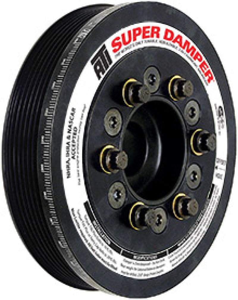 ATI Damper - 6.325in - Steel - Ford SB & 6 Cyl - 4 Bolt OEM - 4in Long - B Timing - 3 Ring ATI918921