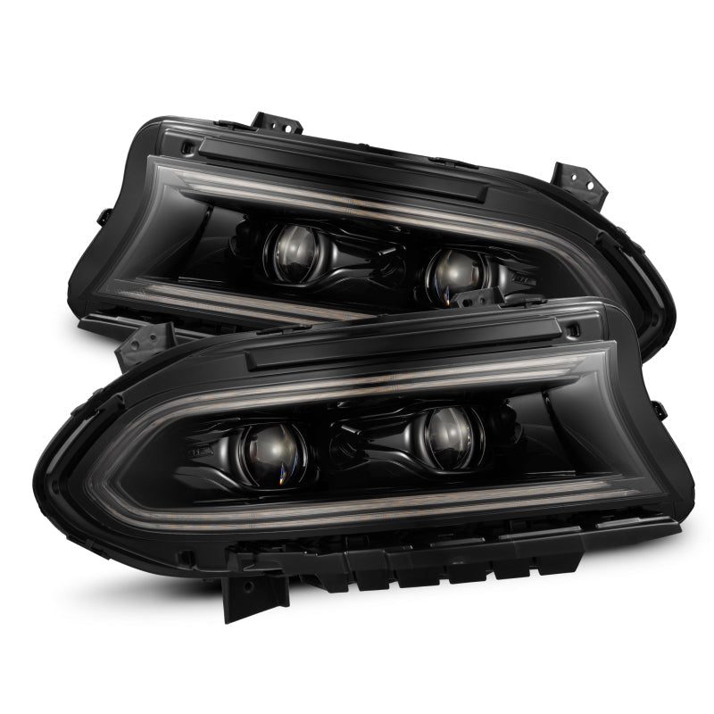 AlphaRex 15-23 Dodge Charger LUXX LED Proj Headlights Alpha-Black w/Actv Light & Seq.Sig / SB DRL 880579 *Discontinued