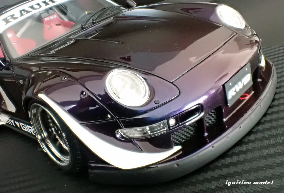 Ignition Model Porsche 993 RWB "Army Girl" Purple Metallic 1:18