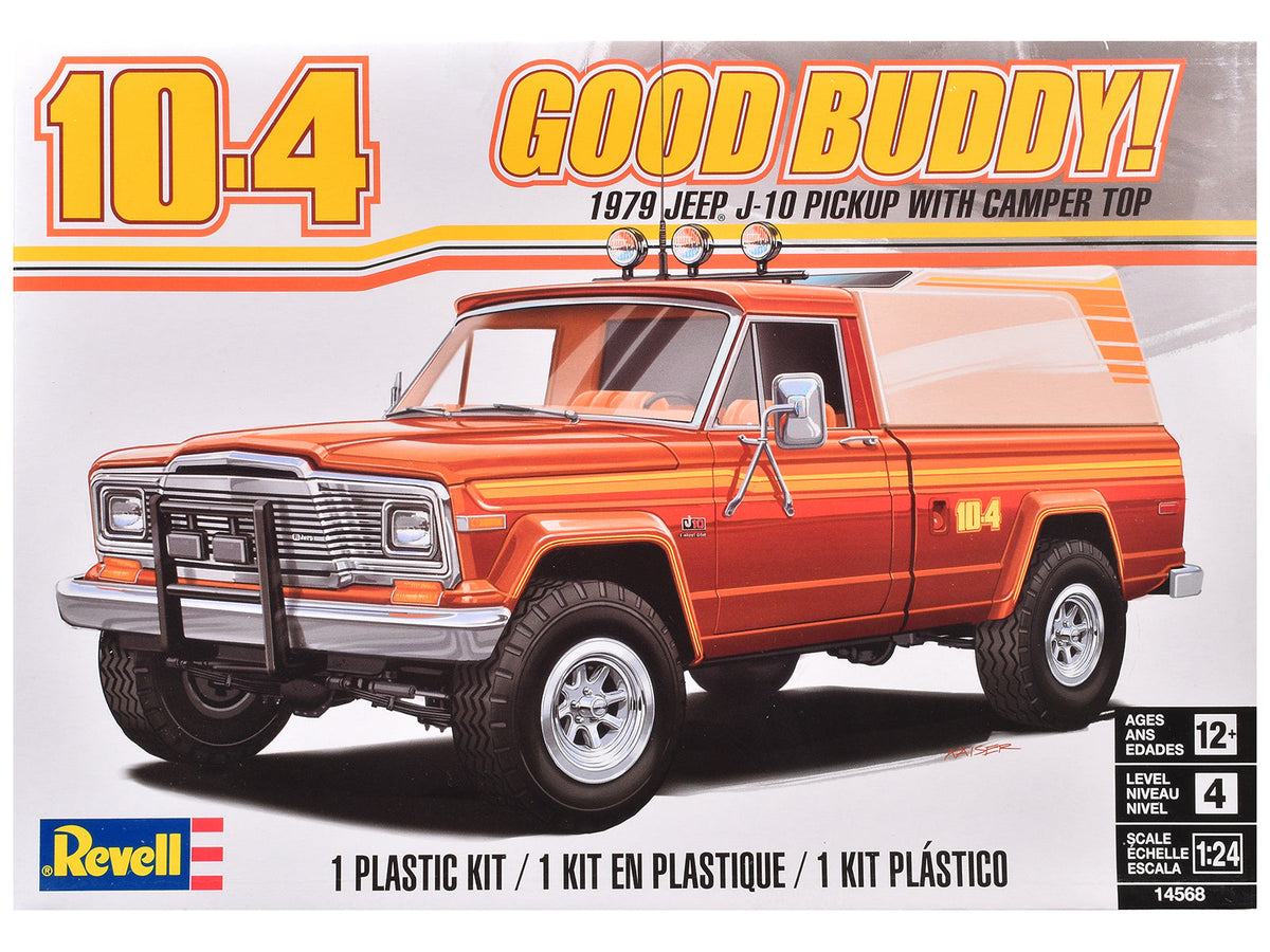 Rapid Vehicles Level 4 Model Kit 1979 Jeep J-10 Pickup Truck with Camper Top 1/24 Scale Model by...