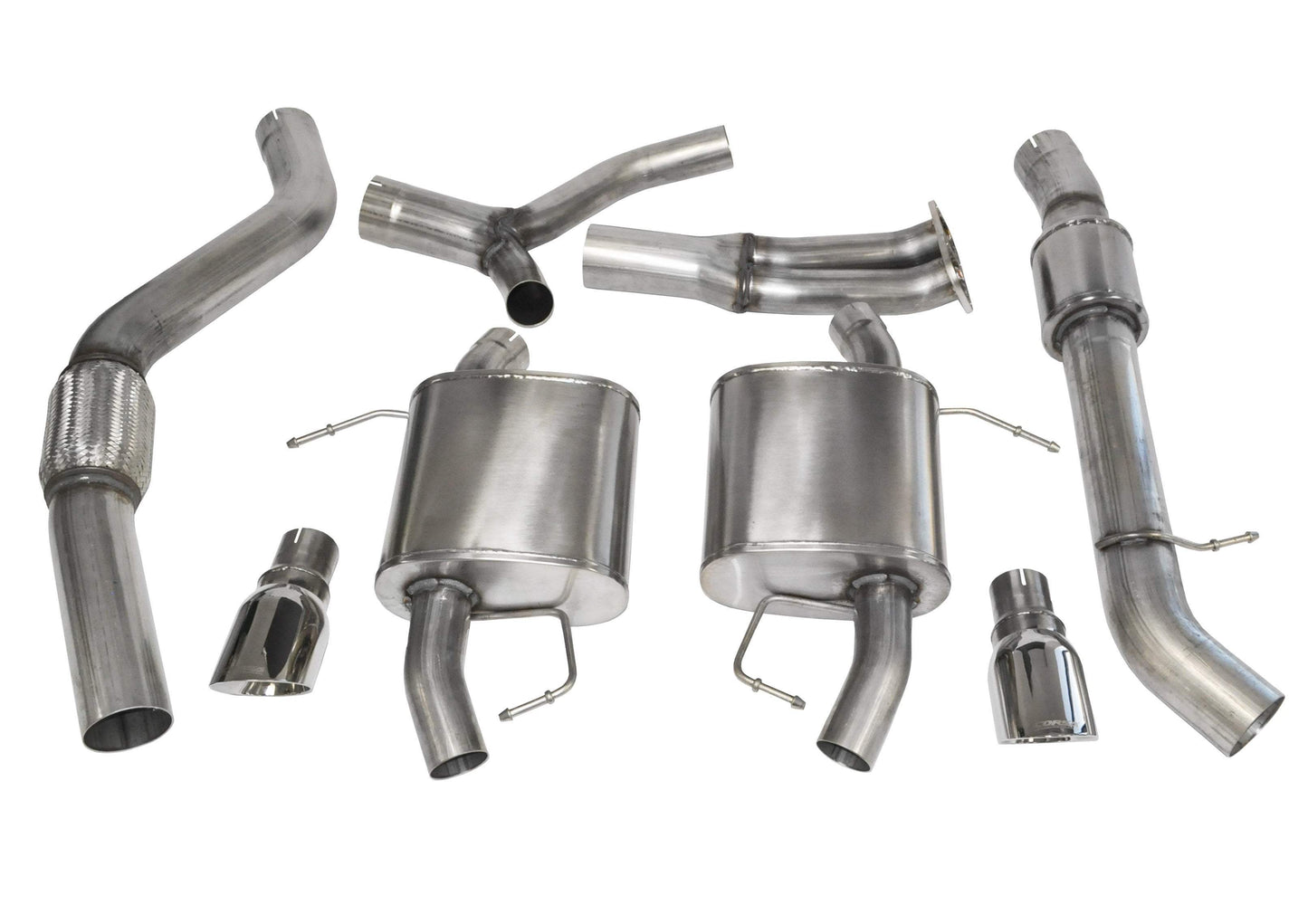 Corsa [OPEN BOX] 3.5 IN Cat-Back Single 4.0 IN Tips (14861) Sport Sound Level | 2007-2012 BMW 335i E90 E91 E92