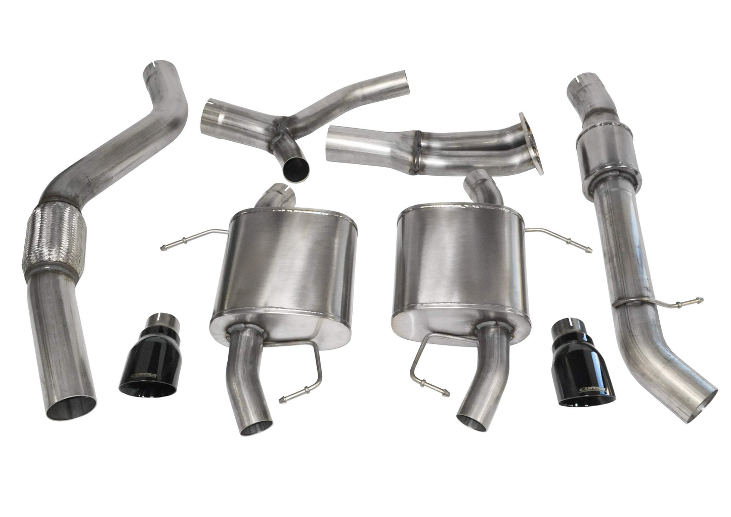 Corsa [OPEN BOX] 3.5 IN Cat-Back Single 4.0 IN Tips (14861) Sport Sound Level | 2007-2012 BMW 335i E90 E91 E92