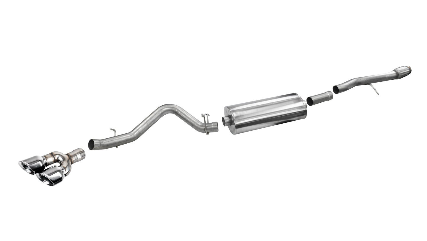 Corsa 2014-2019 Silverado Sierra Corsa Exhaust System | 3.5 in Cat-Back 4.5 in Twin Tips | Denali 6.2L 143, 153WB (14866)