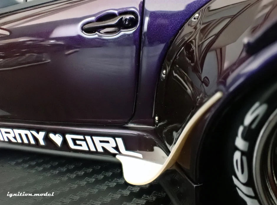 Ignition Model Porsche 993 RWB "Army Girl" Purple Metallic 1:18