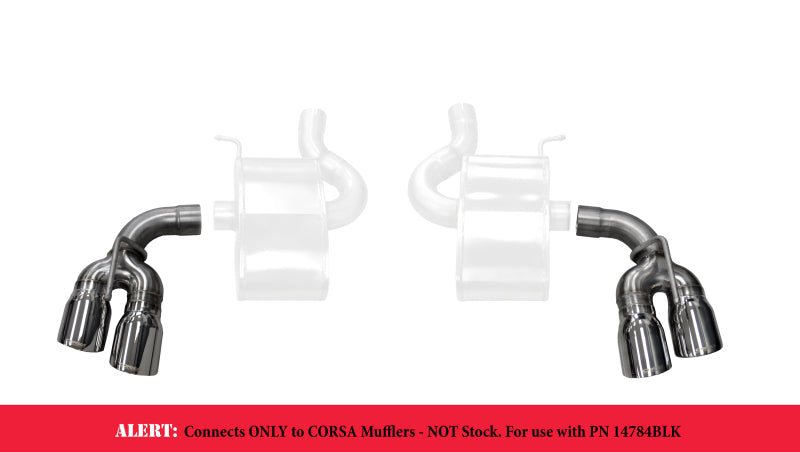 FR SPORT Corsa 16-17 Chevy Camaro SS 2.75in Inlet / 4in Outlet Polished Tip Kit (For Corsa...