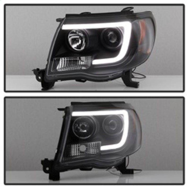 FR SPORT Spyder Toyota Tacoma 05-11 Projector Headlights - Light Bar DRL - Black...