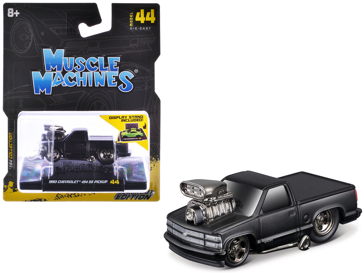 Rapid Vehicles 1993 Chevrolet 454 SS Pickup Truck Matt Black "Blackout Edition" 1/64 Diecast...