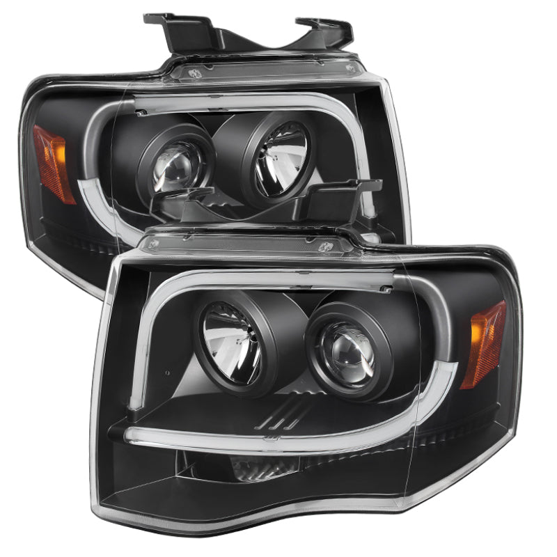 FR SPORT Spyder Ford Expedition 07-13 Projector Headlights Light Tube DRL Blk...