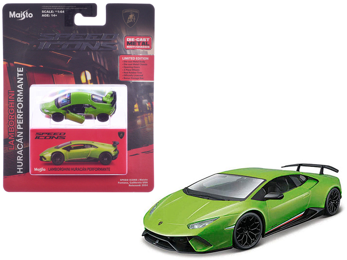 Rapid Vehicles Lamborghini Huracan Performante Green "Speed Icons" Series 1/64 Diecast Model Car...