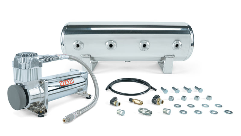 Air Lift 2.5 Gal. Polished Tank w/ Viair 444c Chrome Compressor (Incl. Fittings & Mounting Hardware) 27801