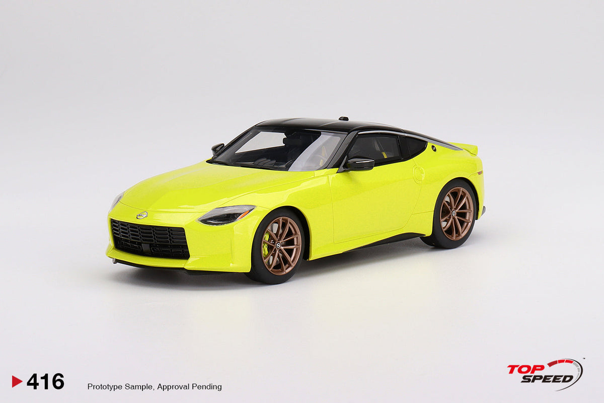 STM Diecast Topspeed 1:18 Nissan Z Proto Spec 2023 Ikazuchi Yellow LHD