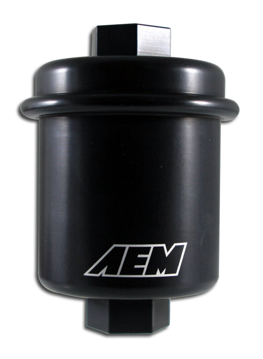 FR SPORT AEM Electronics High Volume Fuel Filter Black