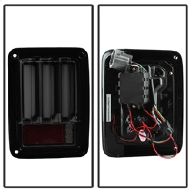 FR SPORT Spyder 07-16 Jeep Wrangler Verison 2 Light Bar LED Tail Lights - Smoke...
