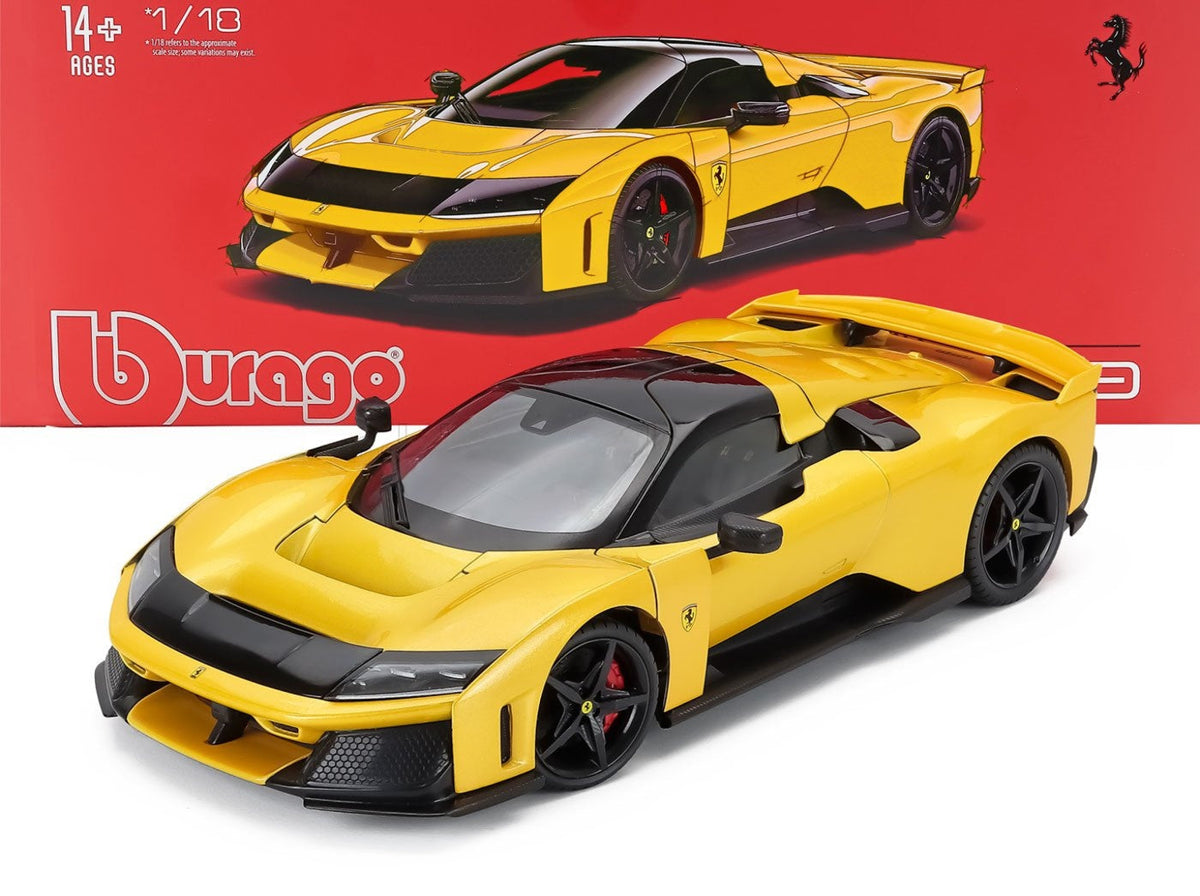 STM Diecast Bburago Signature Series 2024 Ferrari F80 Yellow Metallic (Giallo Tristrato) w/ Black...