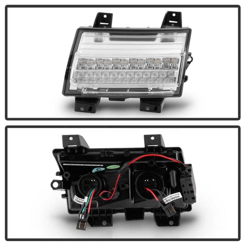 Spyder Jeep Wrangler 2018-2019 (Halogen Model Only) LED Front Bumper Lights - Seq. Signal - Chrome 5086778