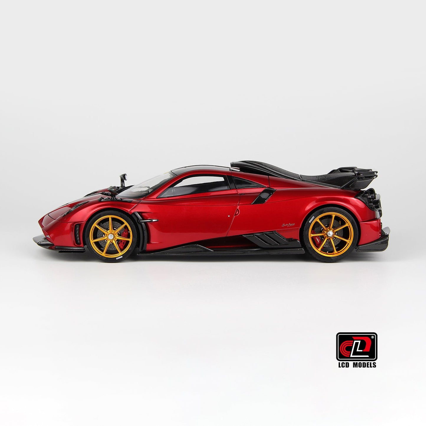 LCD 2020 Pagani Imola Red w/ Gold Wheels 1:18