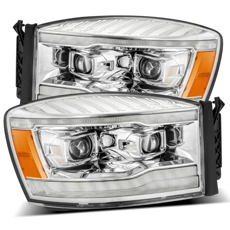 FR SPORT AlphaRex 06-08 Dodge Ram 1500HD LUXX LED Projector Headlights Plank Style Chrome w/Seq...