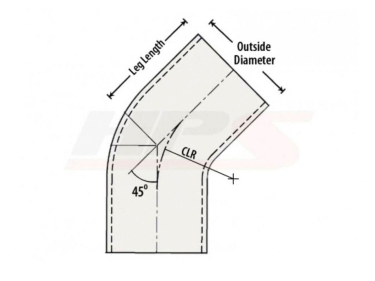 FR SPORT HPS Performance Products HPS 1-1/2" OD 45 Degree Bend 6061 Aluminum Elbow Pipe Tubing 16...