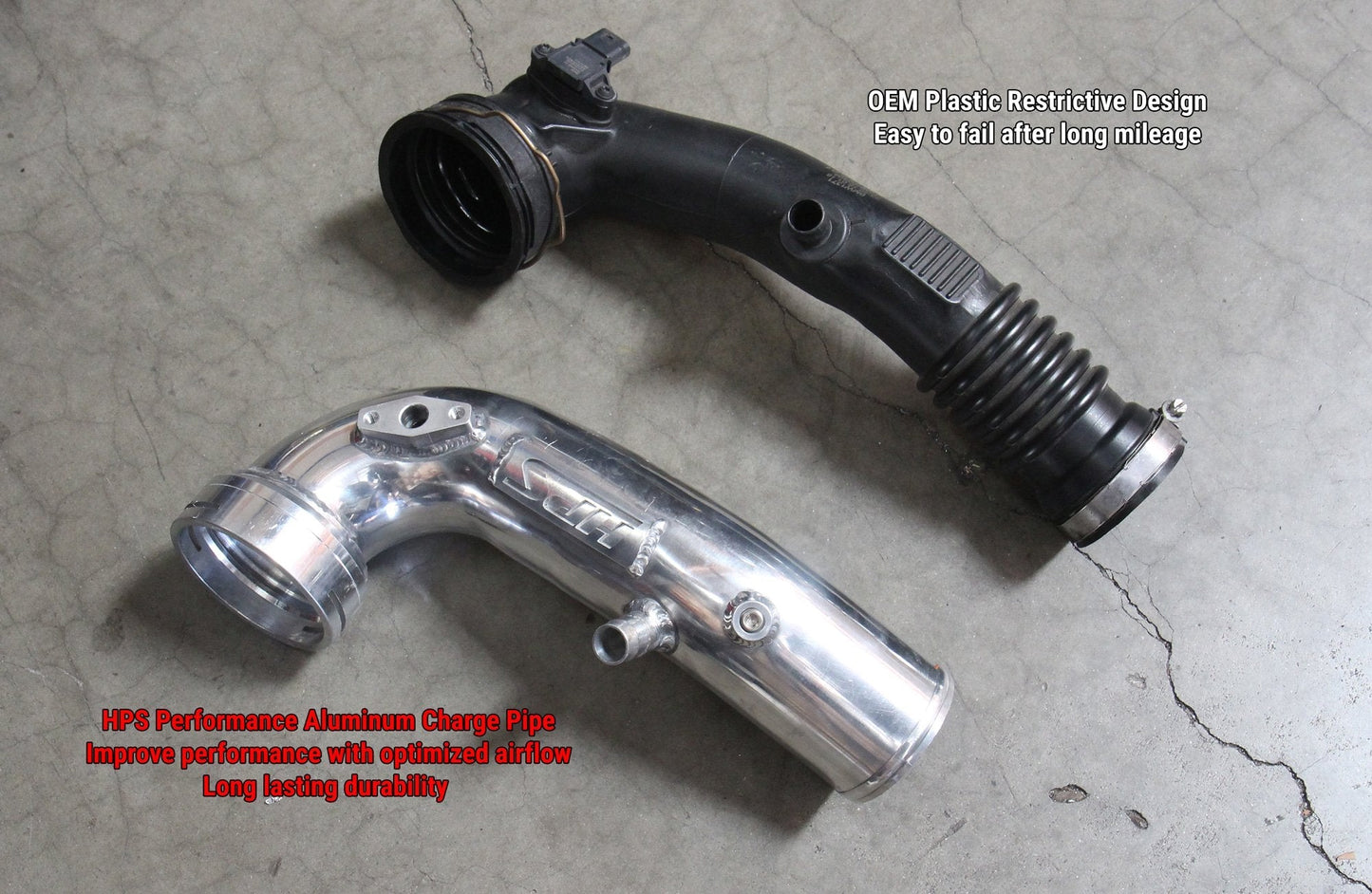 HPS Performance HPS Intercooler Cold Side Charge Pipe, BMW 2012-2016 ActiveHybrid 5 3.0L Turbo N55, 17-127