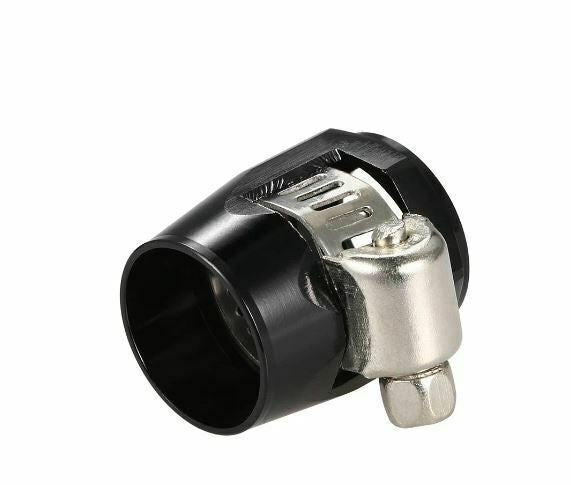 AN8 AN-8 Push On Hose End Cover Clamp Finisher Black Aluminum Fitting 2-PACK