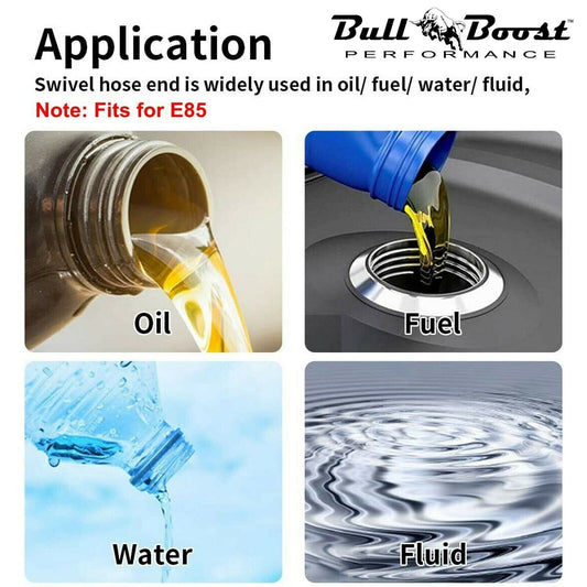 Bull Boost Performance Black Fuel Hose Oil Gas LineAN6-AN8-AN10 Nylon/Stainless Steel Braided...