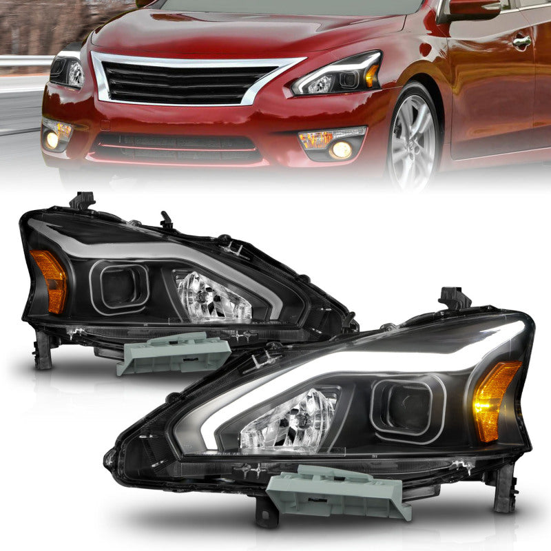 FR SPORT ANZO 13-15 Nissan Altima (w/o Factory HID Bulbs) Projector Headlights - w/ Light Bar...