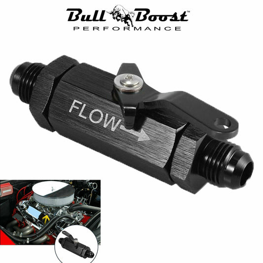 Bull Boost Performance Billet AN6 Shut Off Valve Fuel Shut Cut Off Valve W/ Cable Lever For Fuel...