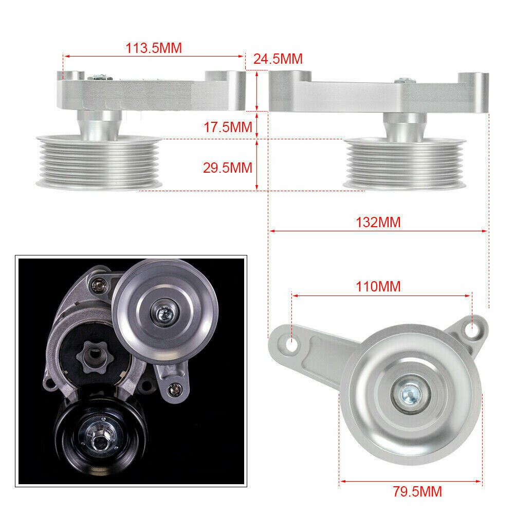 K Series Swap Adjustable EP3 Idler Pulley Belt Kit For Civic Integra Honda Tuned K20