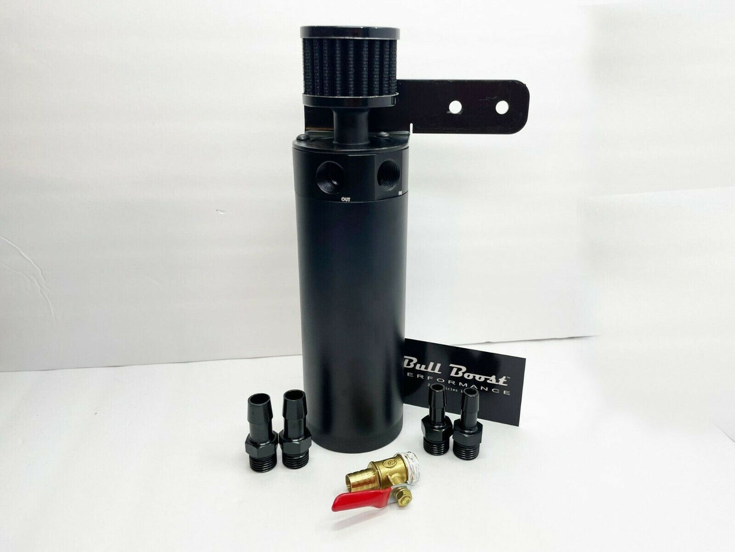 Universal Large 7.5 oz Oil Catch Can Reservoir Tank with Mount Bracket