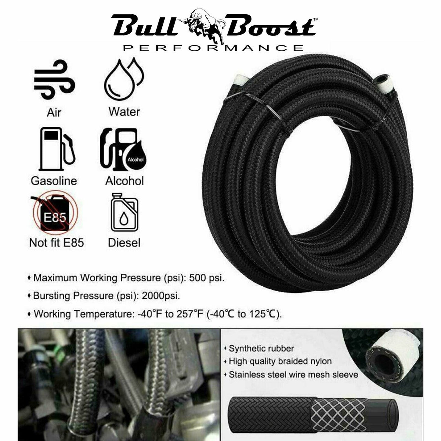 Pro Series Baffled 10AN Oil Catch Can Hose Kit and Fittings Universal AN10 3PORT